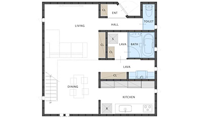 casa cube 1 平面図1F